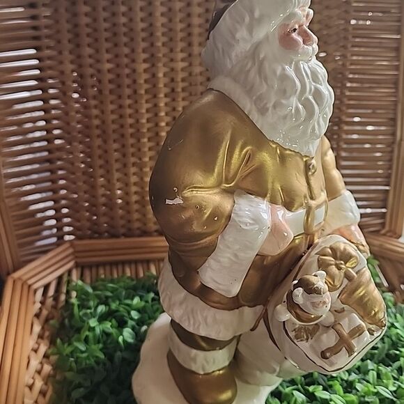Vintage Gold Santa With Pack Full Of Toys - Picture 4 of 11